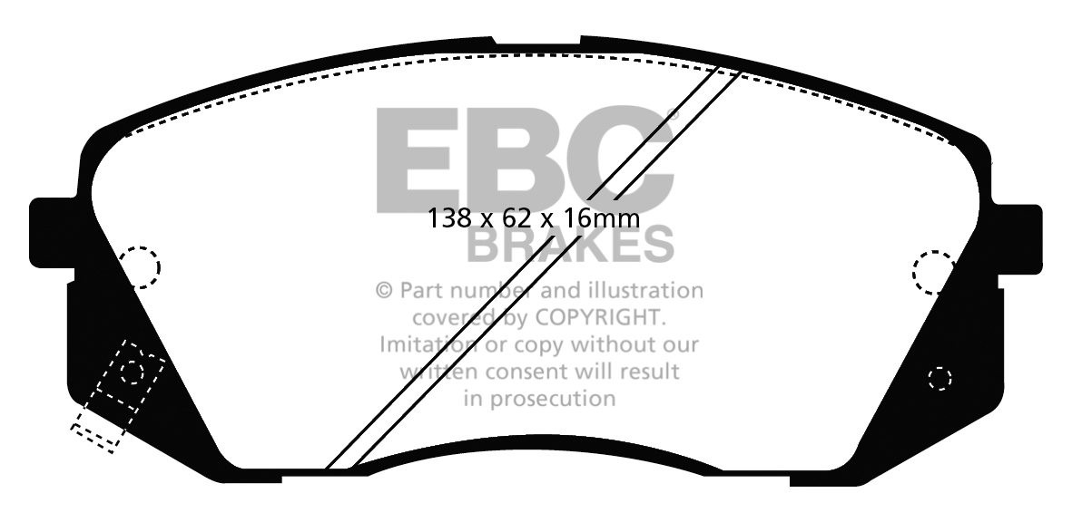 EBC Brakes KIA Sportage 2.0 TD 2004-2010 Remblokken voorzijde gr