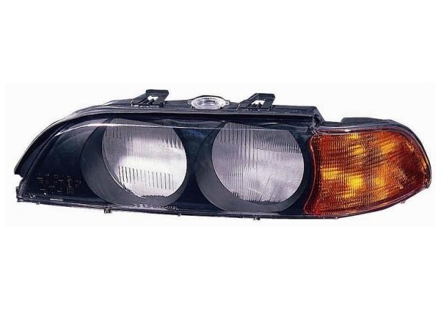 koplampglas, Hella, H7+HB3, oranje knipper, links,-09/2000 BMW 5