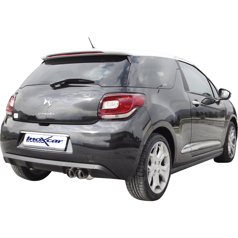 100% RVS Sportuitlaat  Citroën DS3 1.6i 16v Turbo (155pk) 2010- 2x80mm Racing