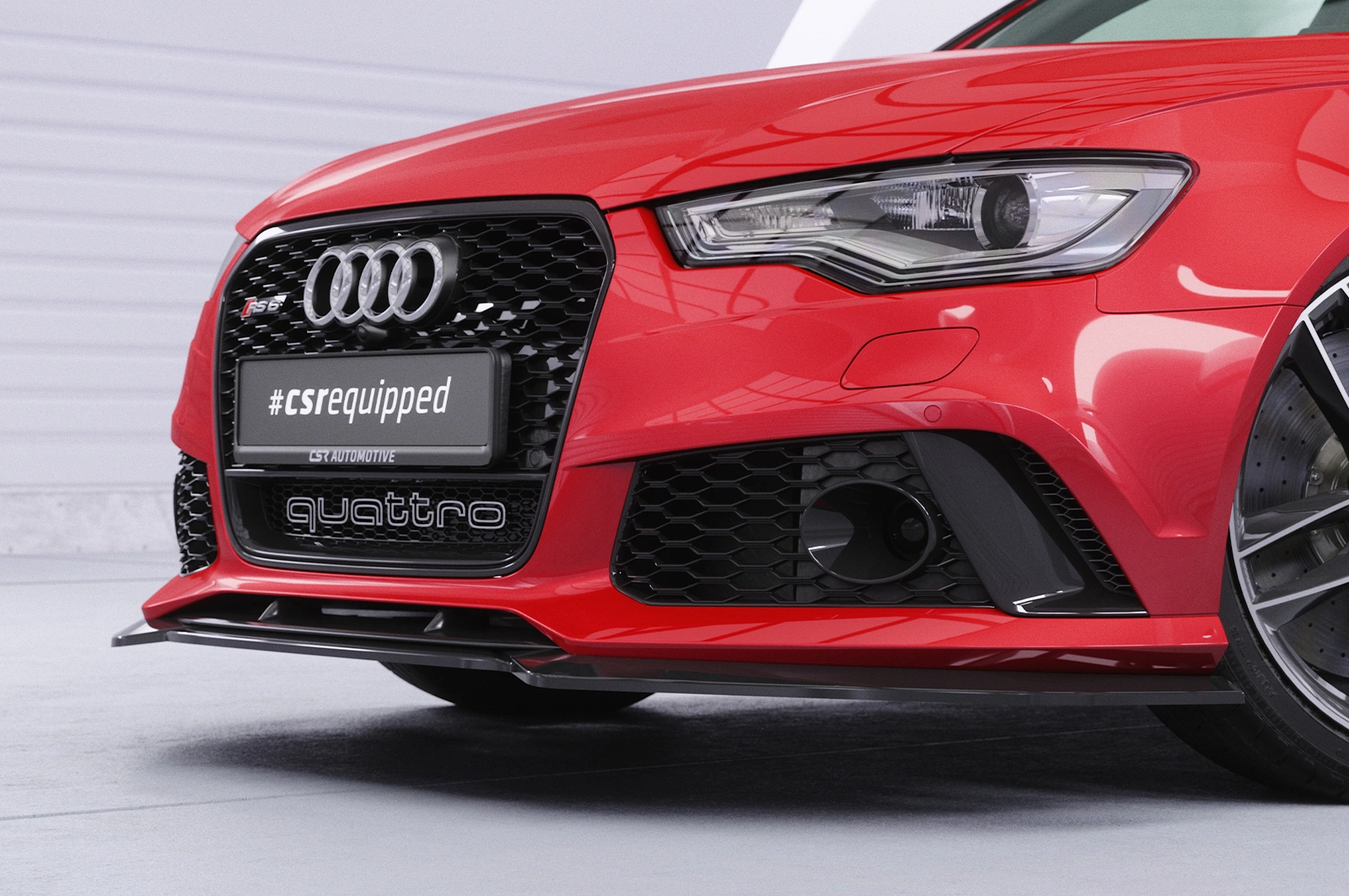Voorspoiler Audi RS6 C7 Glans Zwart (2013-2018)