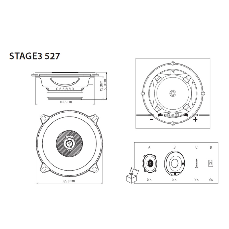 JBL Stage 3 527F 5.25'' (13cm) Speakerset