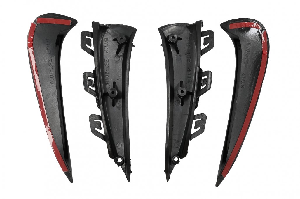 Aero Flaps achterbumper Mercedes GLA H247 GT Look Glans Zwart
