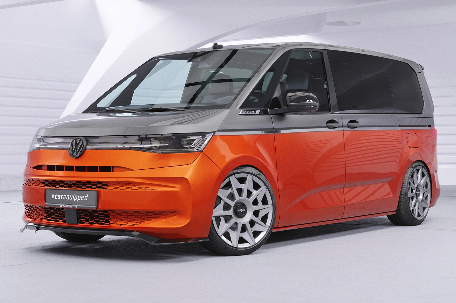 Voorspoiler VW T7 glans zwart