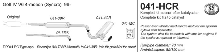 Simons Uitlaatsysteem af kat. VW Golf IV 1996>