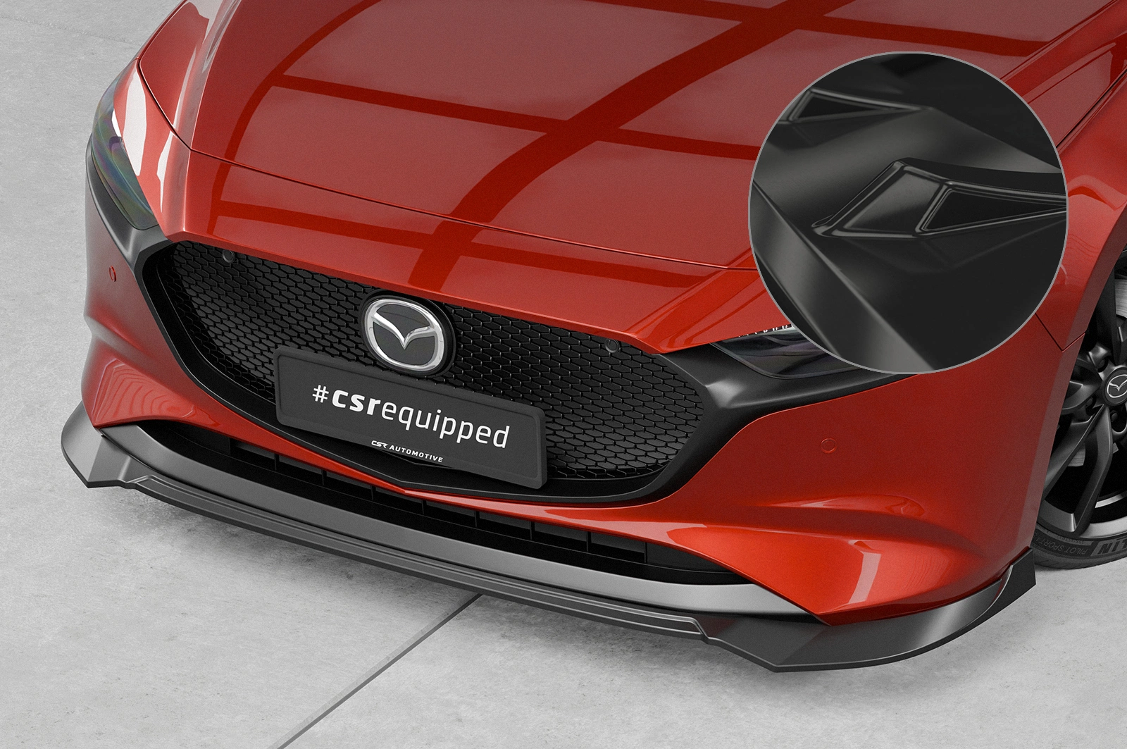 Voorspoiler Mazda 3 (Typ BP) Glans Zwart (2019–)