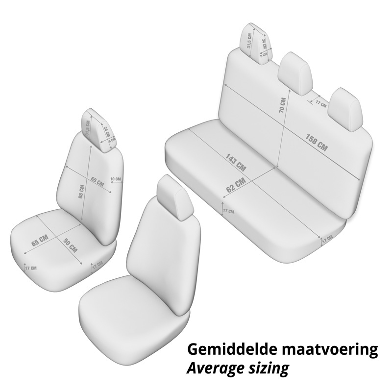 Universele Suede/Leder/Stoffen Stoelhoezenset 'Iconic' Zwart/Rood - 11-delig - geschikt voor Side-Airbags