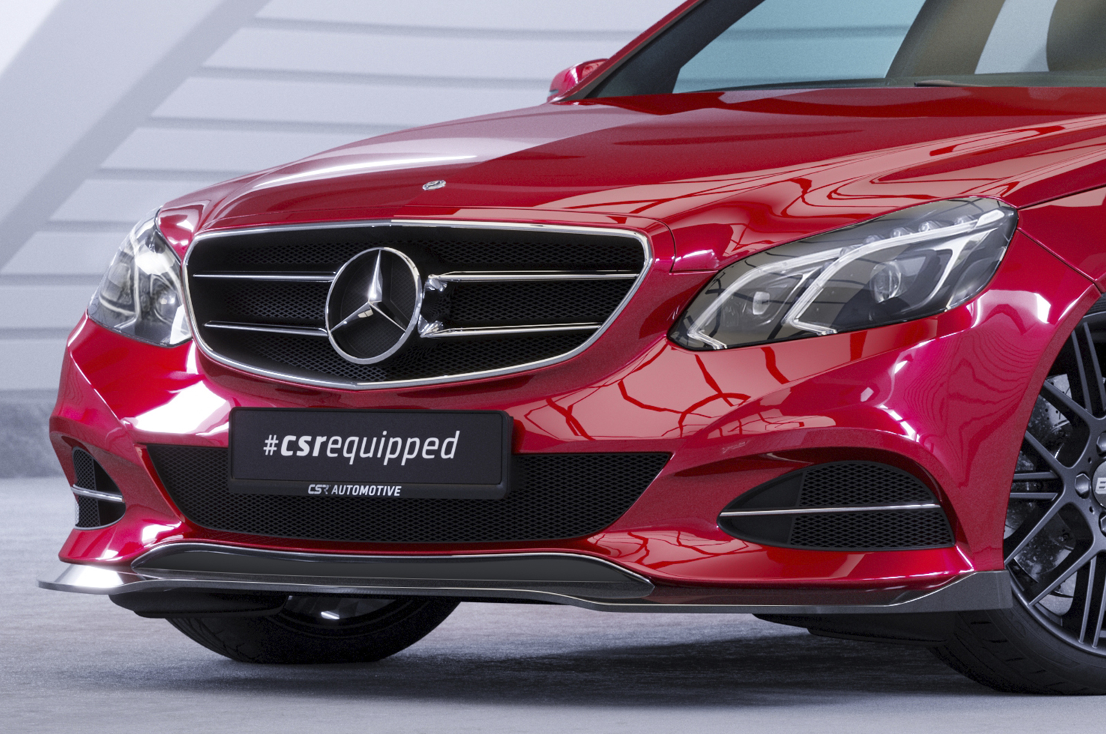 Voorspoiler Mercedes E Klasse FL W212 13-16 CSR Glans Zwart