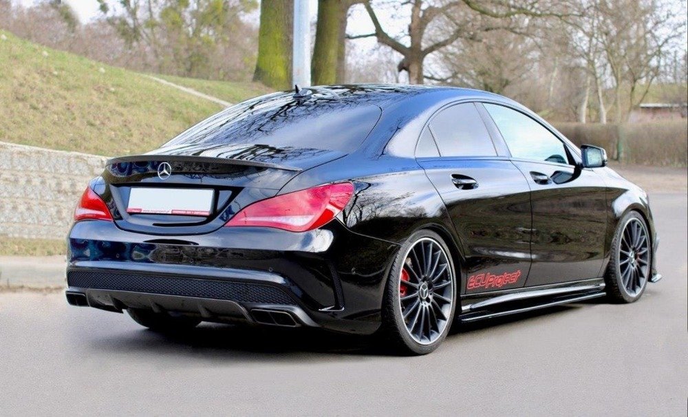 Zijskirts Mercedes A45 W176 CLA45 W117 AMG Glans Zwart