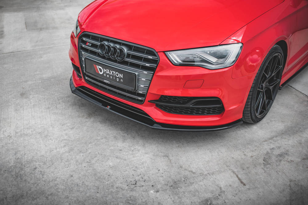 Voorspoiler Audi A3 8V S-line Sedan/Cabrio Zwart Glans