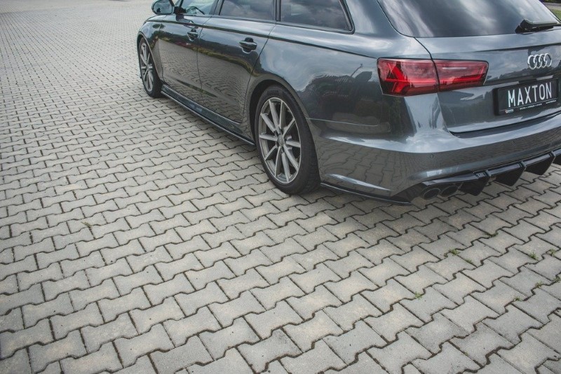 Achterzij Spoilers Audi S6 / A6 S-Line C7 FL Glanzend Zwart