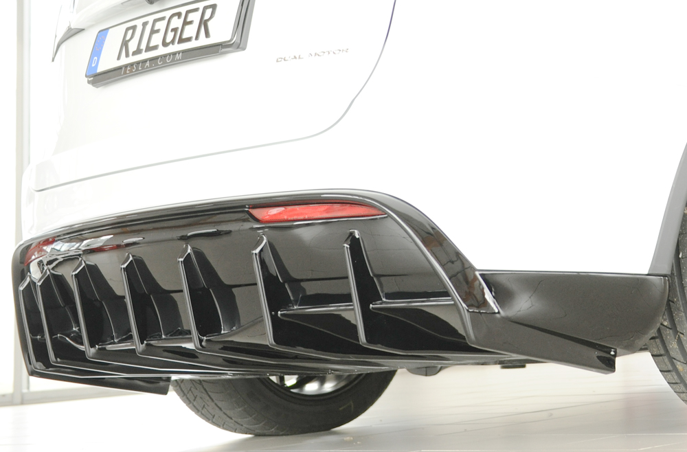 Diffuser Tesla Model Y Rieger Glans Zwart Trekhaak