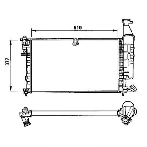 Radiator CITROEN BERLINGO 96-99 610x377 1.1/1.4/1.6 +/-AC