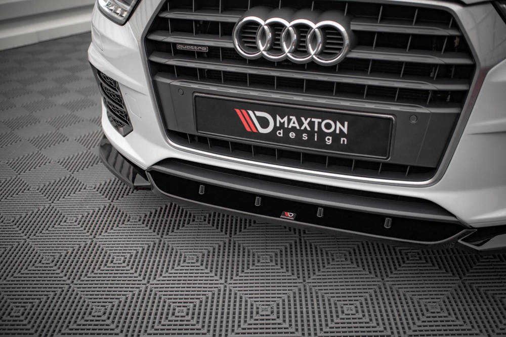 Voorspoiler V.1 Audi Q3 S-Line 8U FL Maxton Glans Zwart