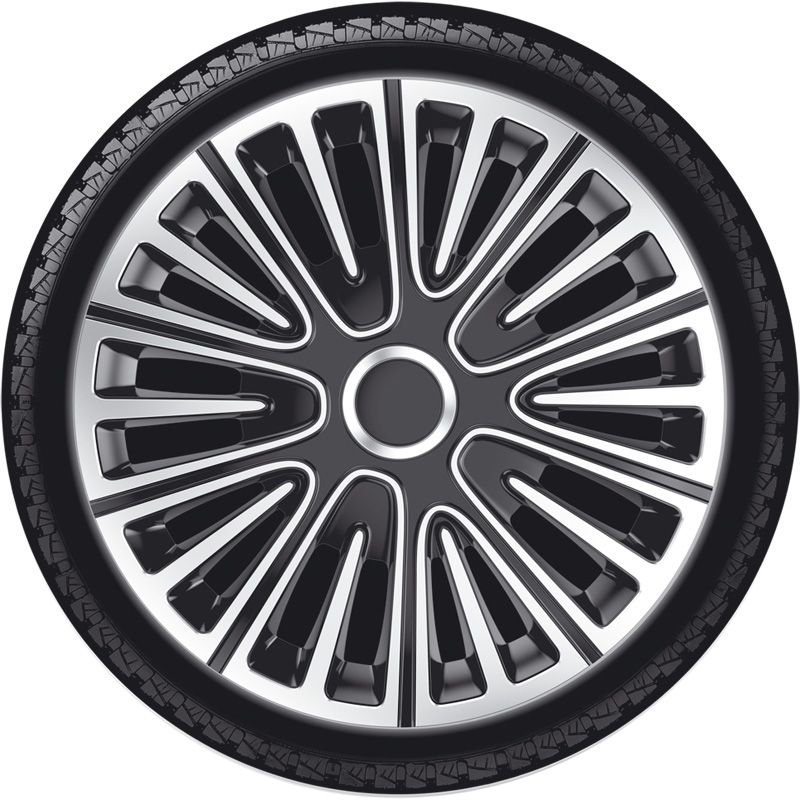 4-Delige Wieldoppenset Motion 15-inch zilver/zwart