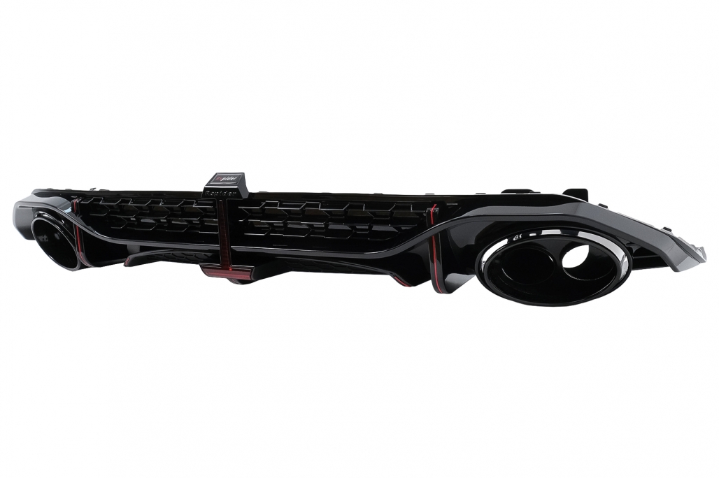 Diffuser Audi S3 Hatchback 8Y RS-Look Zwart met sierstukken