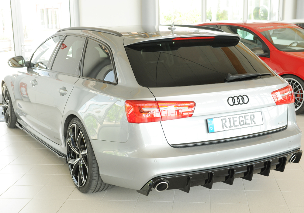 Achterdiffuser Audi A6 (4G/C7) – 11.10-08 (met trekhaak) Glans Zwart