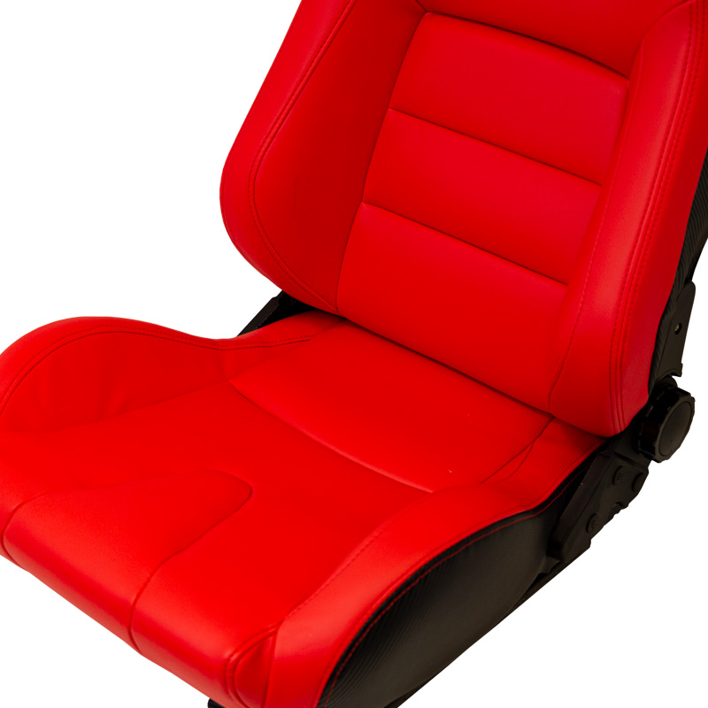 Sportstoel 'RK' - Rood Kunstleder - Dubbelzijdig verstelbare rugleuning - incl. sledes