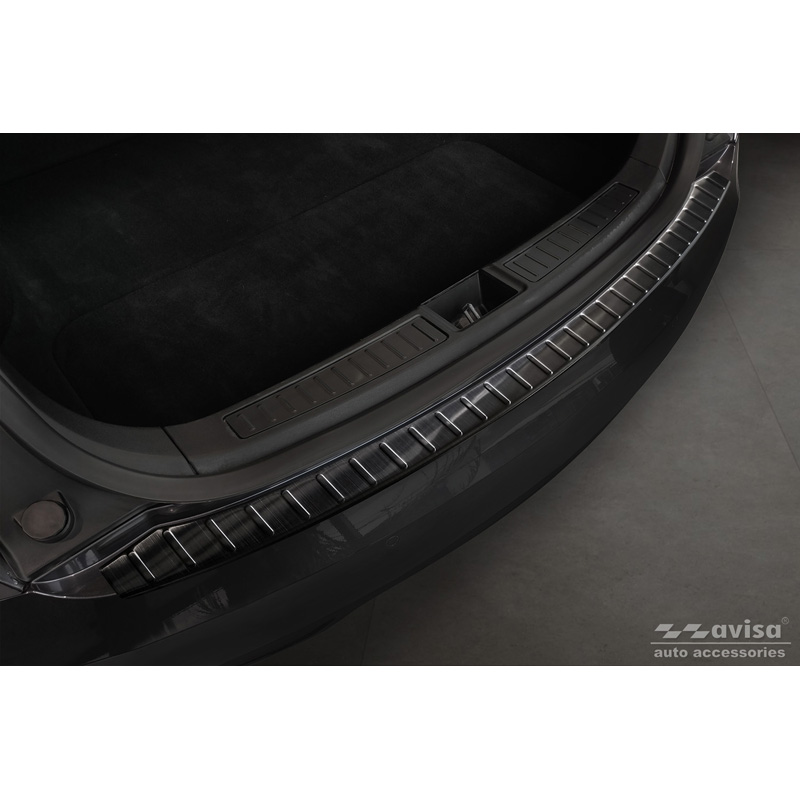 Zwart RVS Achterbumperprotector  Tesla Model S 2012- 'Ribs'