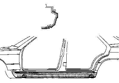 dorpel, onderzijde, rechts Mercedes W201 (190), 1983-1993