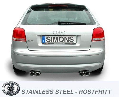 Simons Dual Power Uitlaatsysteem af kat. VW Golf V 2005>