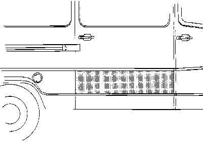 deurplaat, zijdeur Mercedes W601/W602, 207D, 1977 -