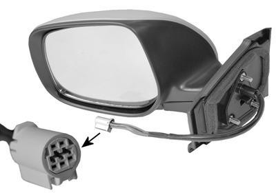 spiegel, bol glas, elektr verstelb, verwarmd, in primer, links T