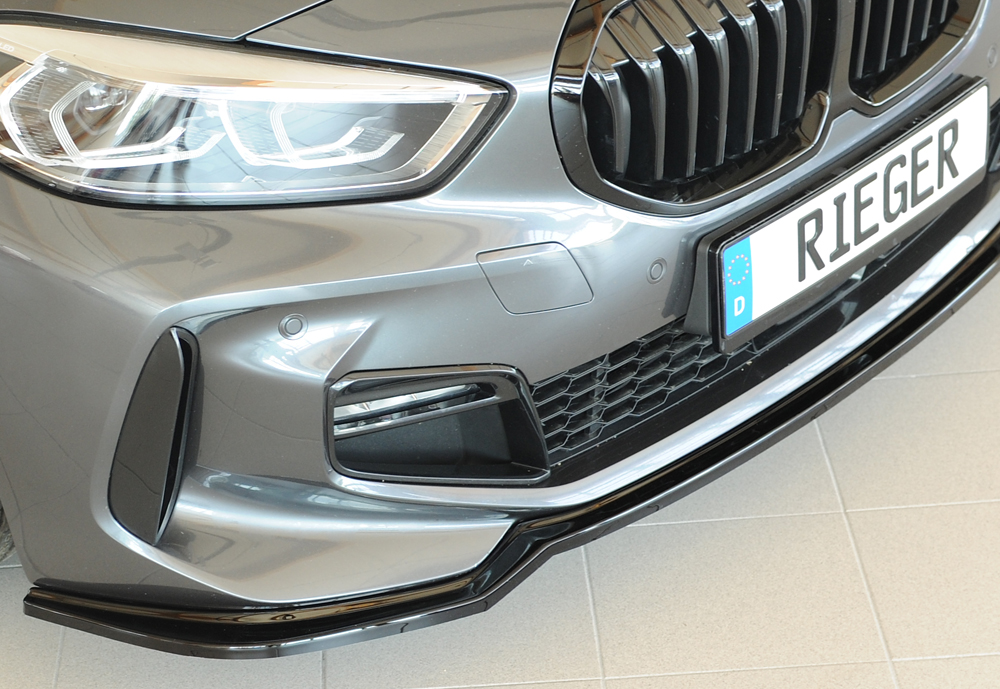 Voorspoiler BMW 1 Serie F40 Rieger Glans Zwart