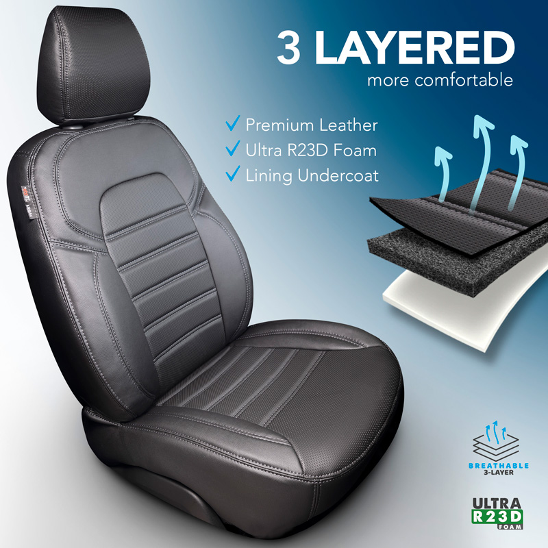 New York Design Kunstleder Stoelhoezenset 1+1  Mercedes Sprinter 2006-2017/Volkswagen Crafter 2007-2014