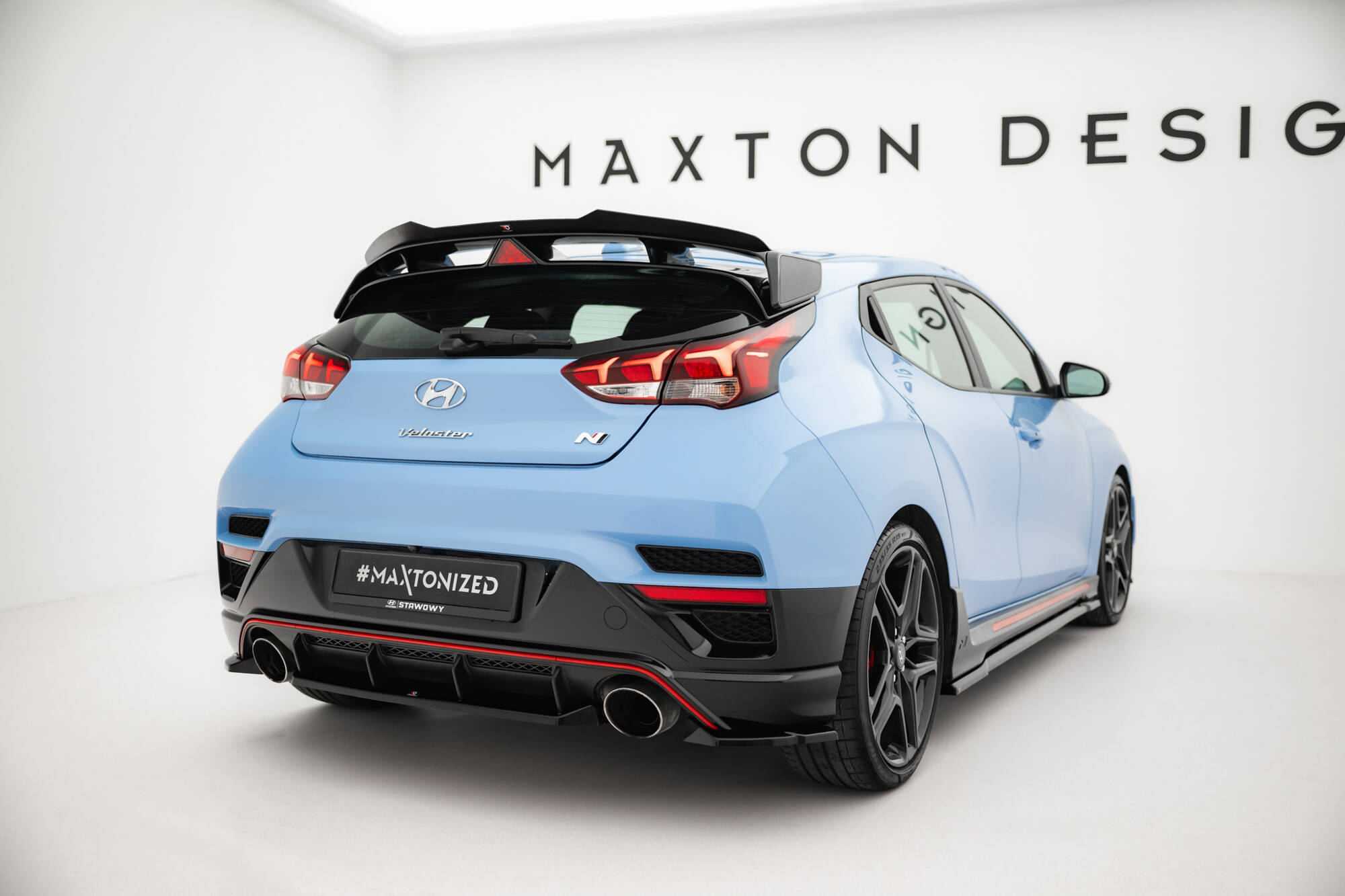 Street Pro Achter Diffuser Hyundai Veloster N MK2 Maxton Glanzend zwart