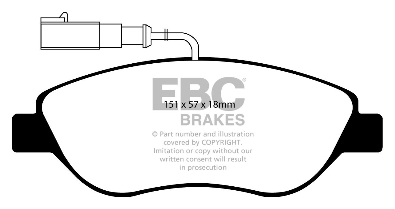 EBC Brakes FIAT Stilo 1.9 TD (140) 2004-2007 Remblokken voorzijd