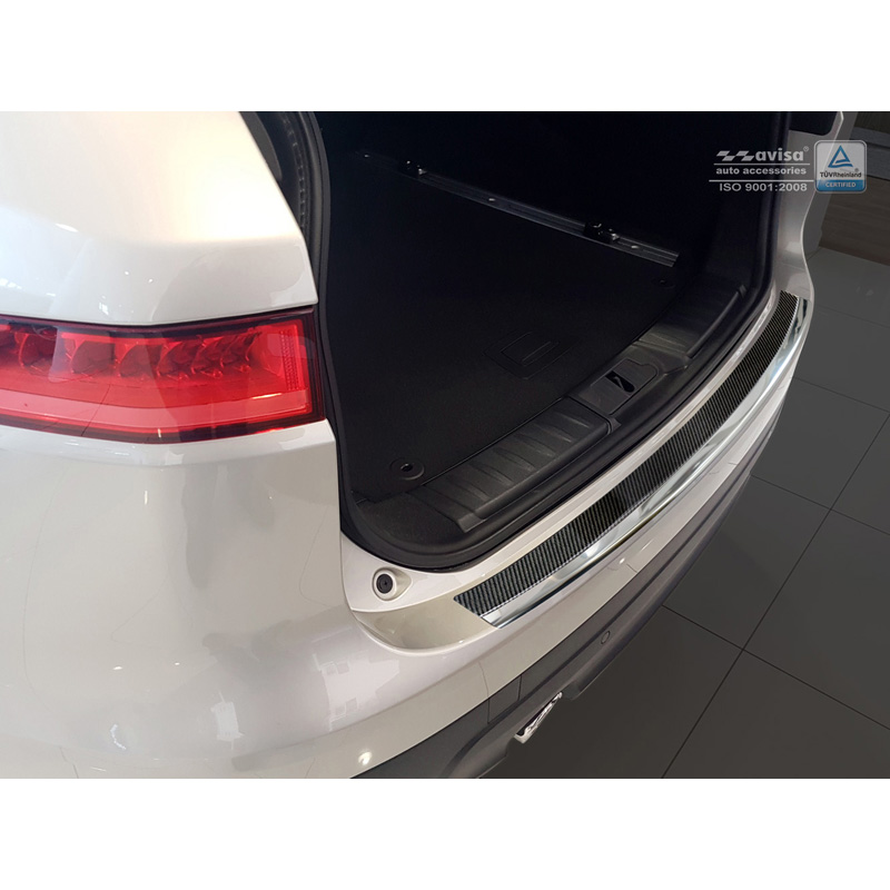 RVS Achterbumperprotector 'Deluxe'  Jaguar F-Pace 2016-2020 & FL 2020- Chroom/Zwart Carbon
