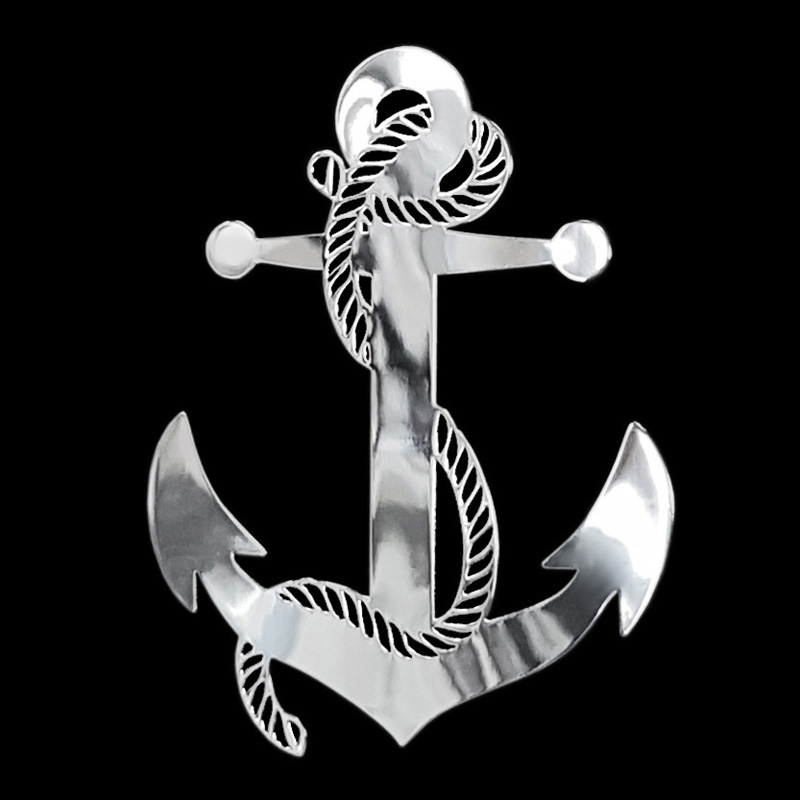Nikkel Sticker 'Anchor' - 55x71mm