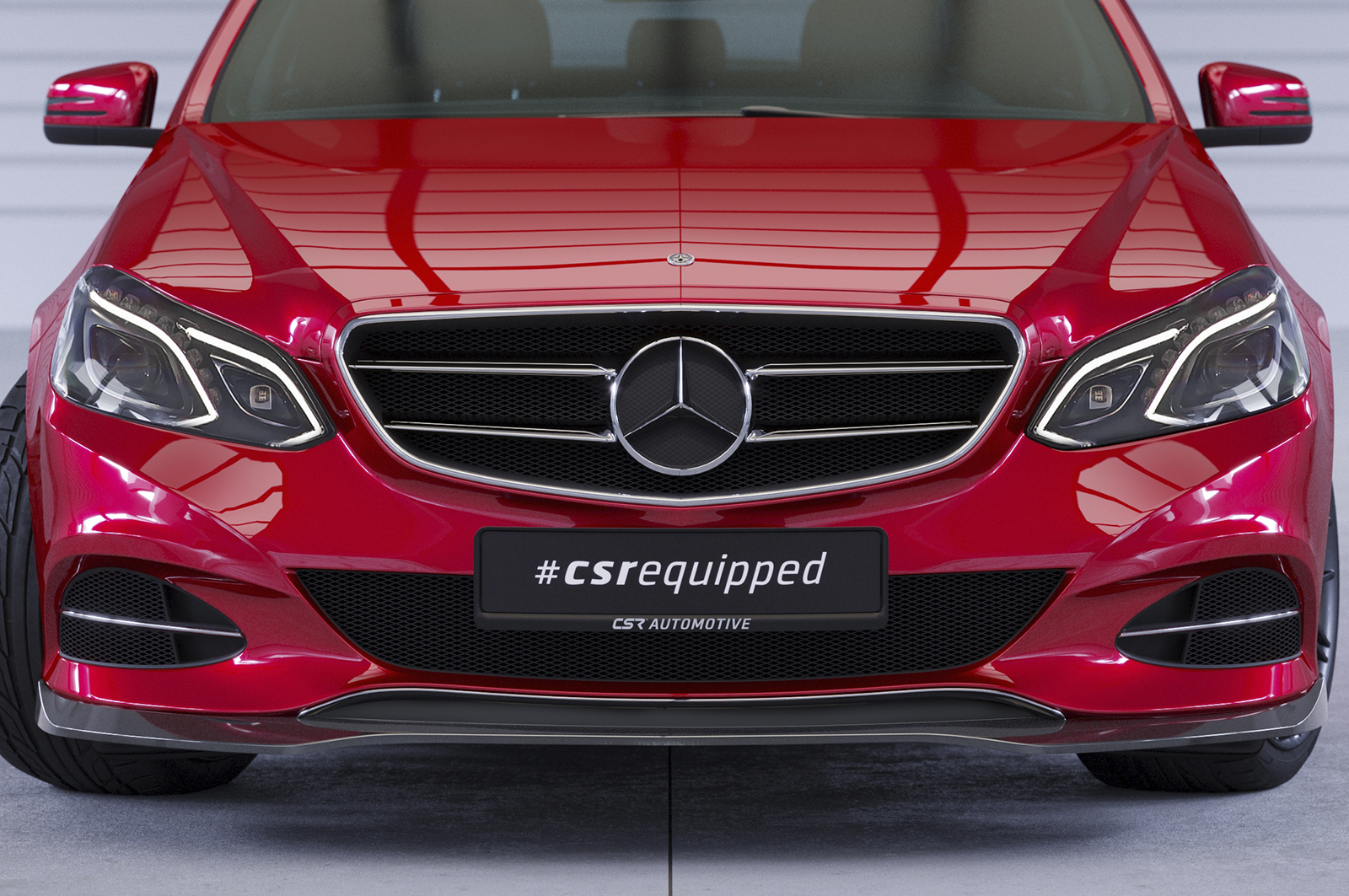 Voorspoiler Mercedes E Klasse FL W212 13-16 CSR Glans Zwart