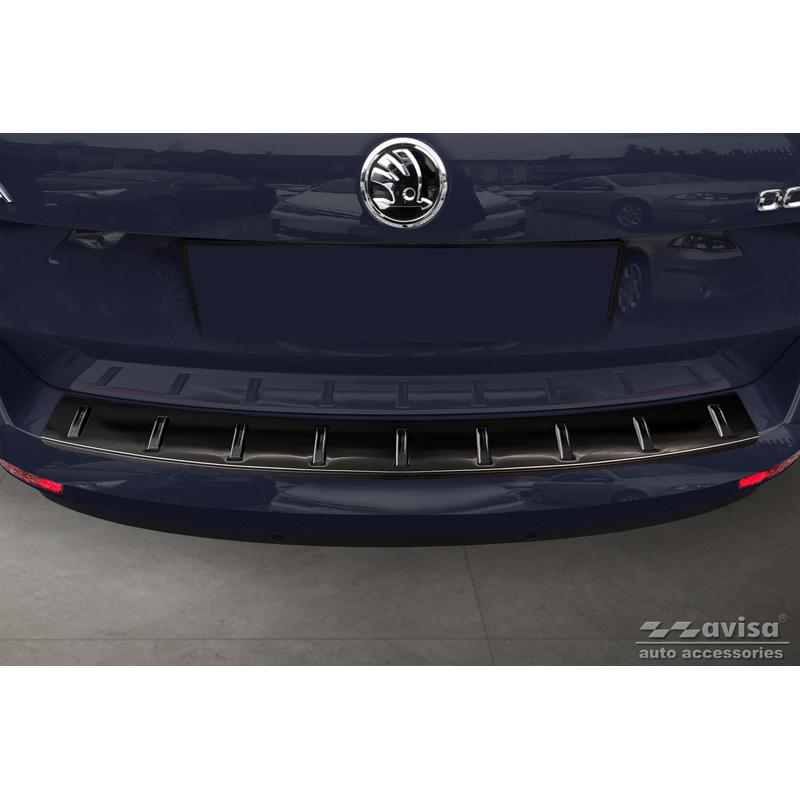 Zwart RVS Achterbumperprotector  Skoda Octavia III Combi Facelift 2017-2020 'STRONG EDITION'