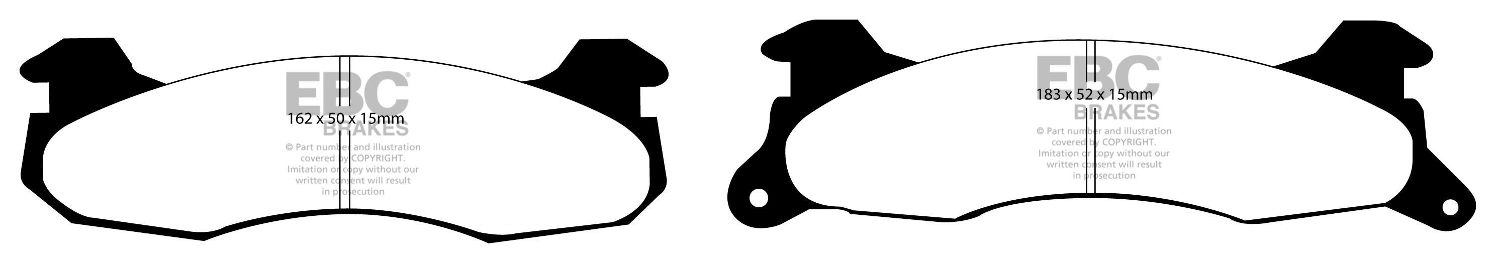 EBC Brakes SEAT Fura 1.4 82-86 Remblokken voorzijde greenstuff