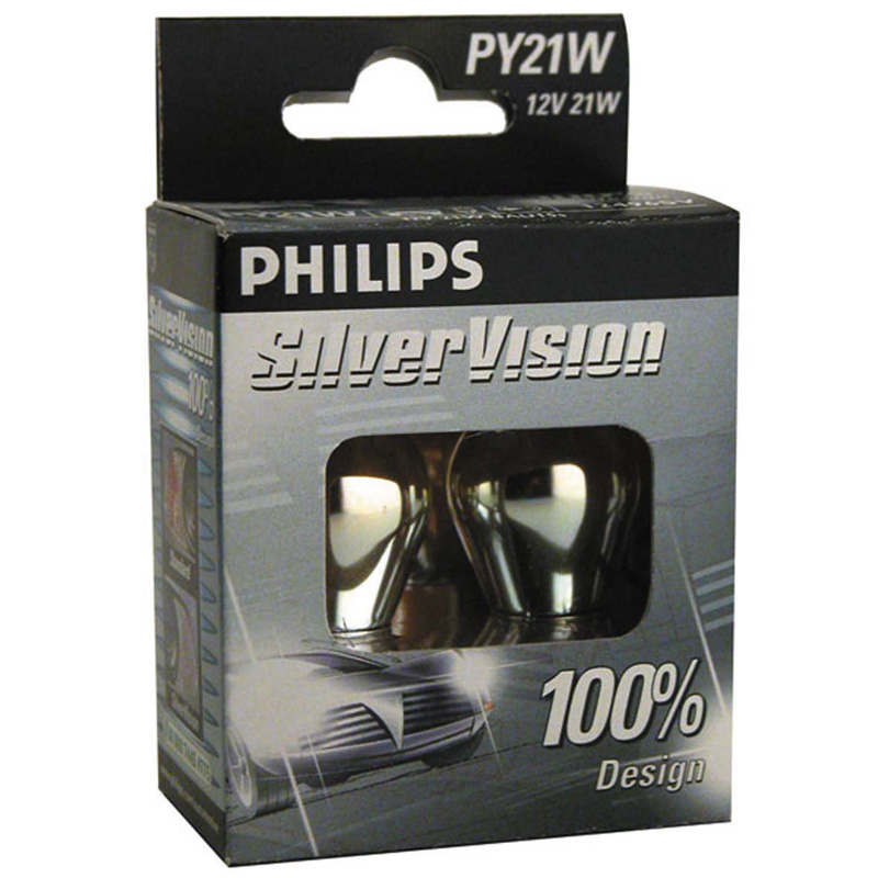 Philips SilverVision PY21W 21W (BAU15S) Knipperlichtlampen, set à 2 stuks